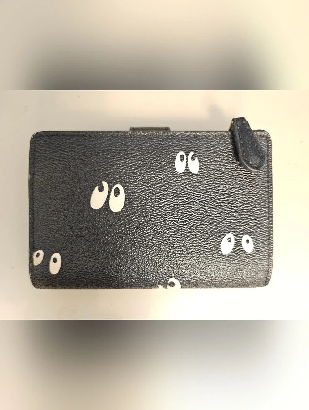 COACH Black "Spooky Eyes" Compact Wallet - Picture 2 of 9